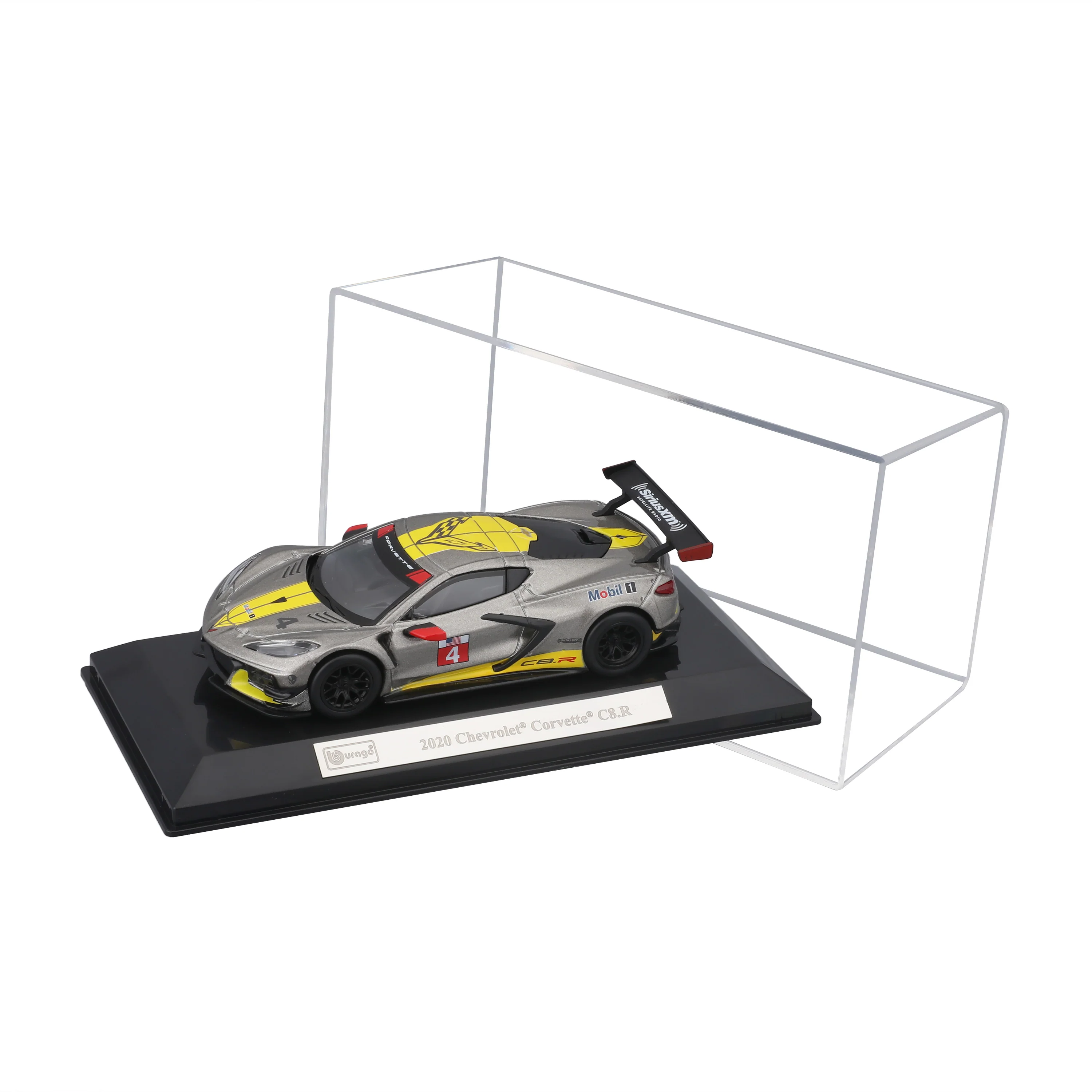 2020 Chevrolet Corvette C8.R 1:43 grigia metallizzata con teca espositiva
