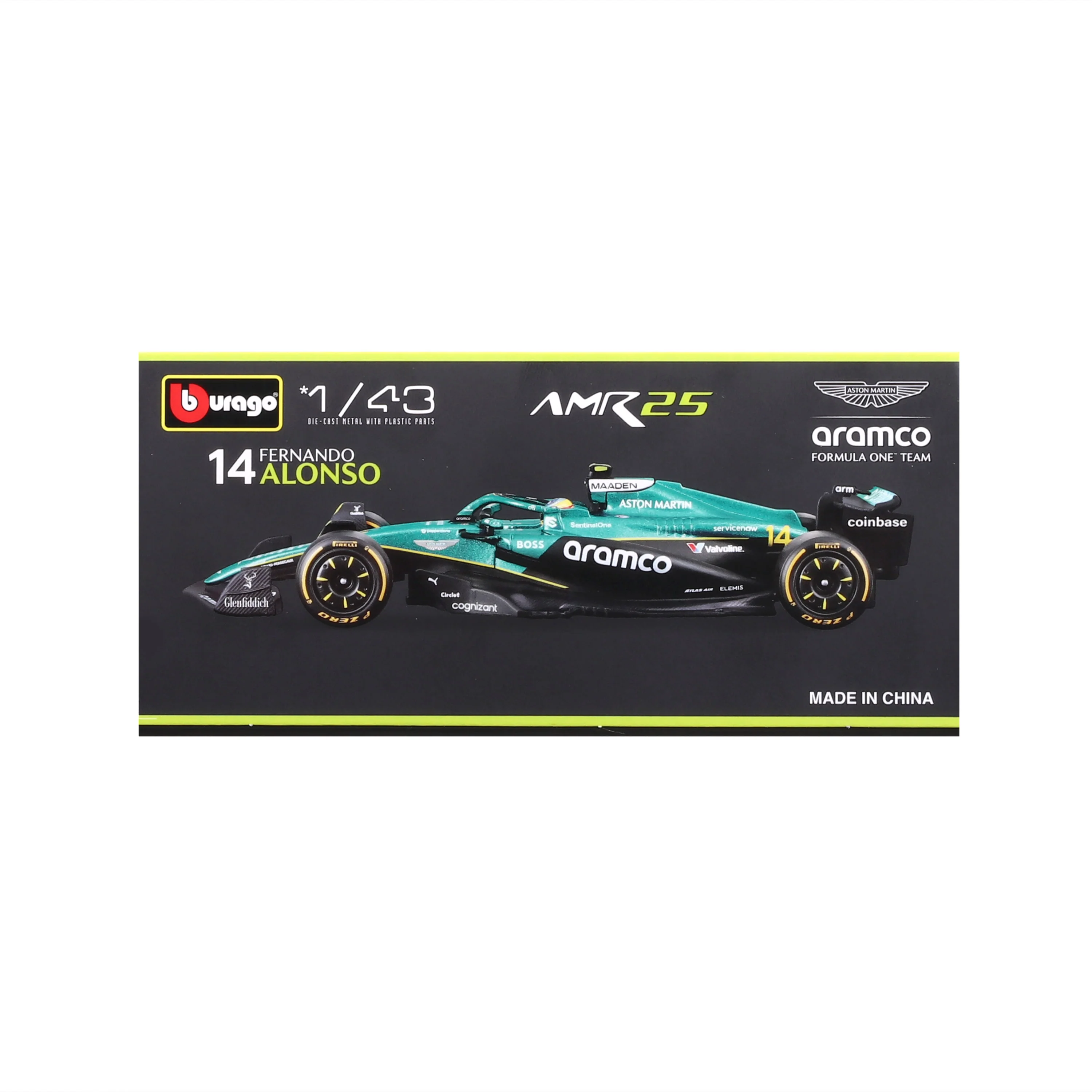 Aston Martin AMR25 2025 #14 Alonso 1:43 with helmet and display case - Image 7
