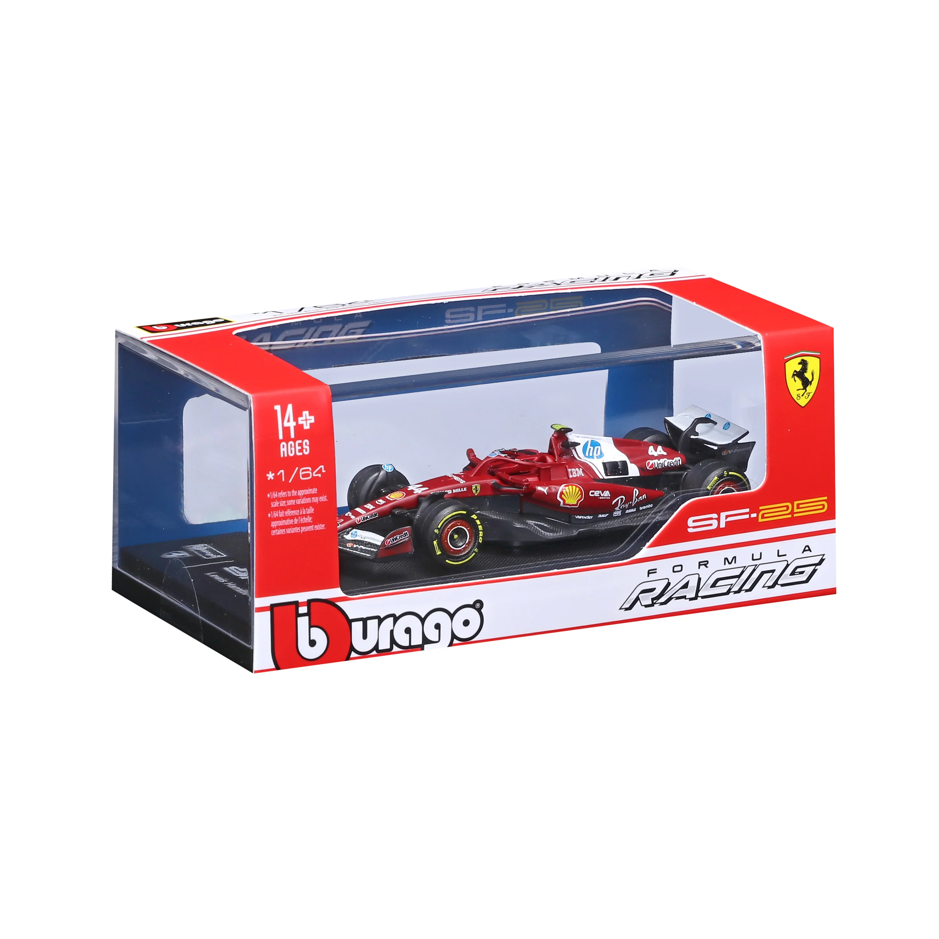 Ferrari SF-25 #44 Lewis Hamilton 1:64 with display case - Image 2