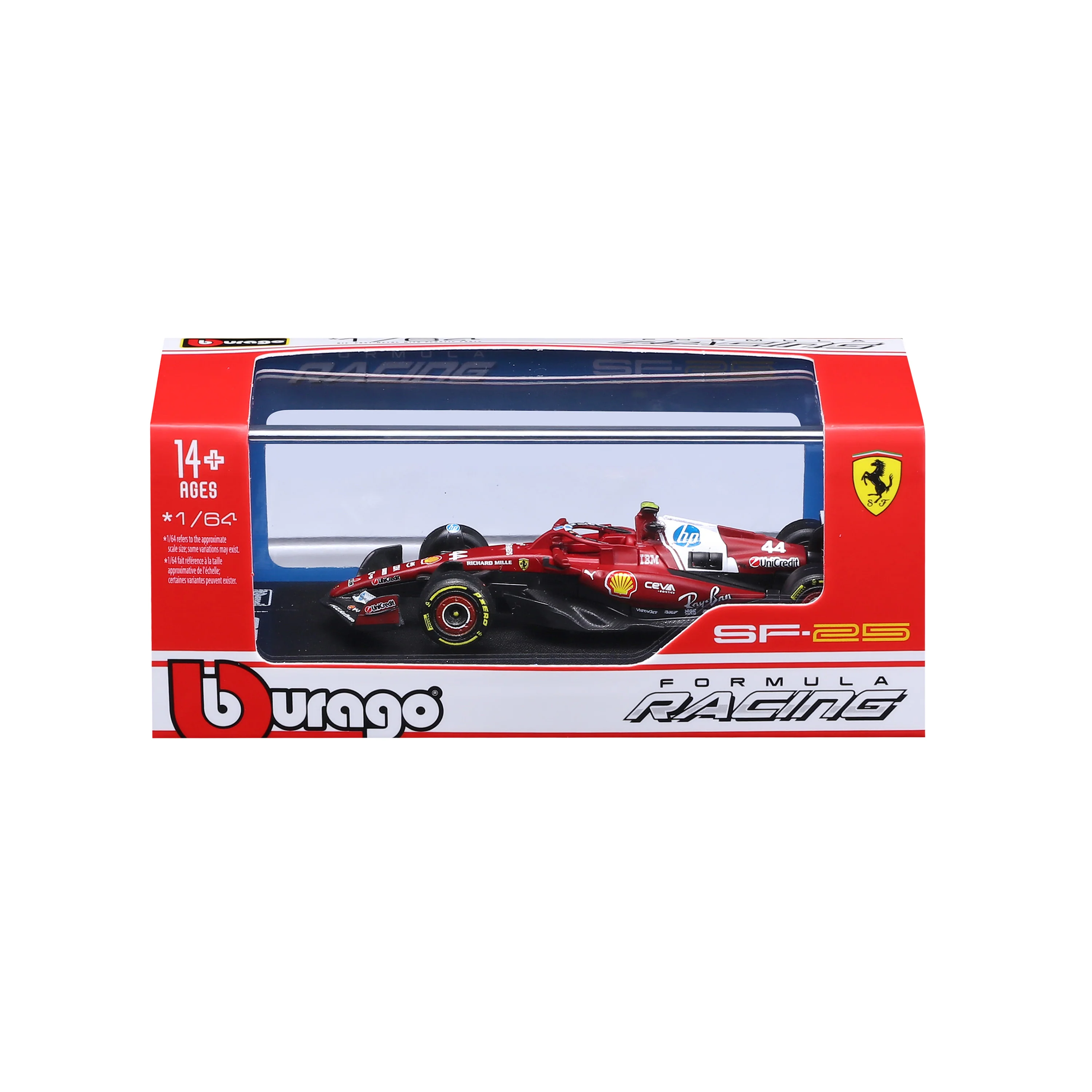 Ferrari SF-25 #44 Lewis Hamilton 1:64 with display case - Image 7