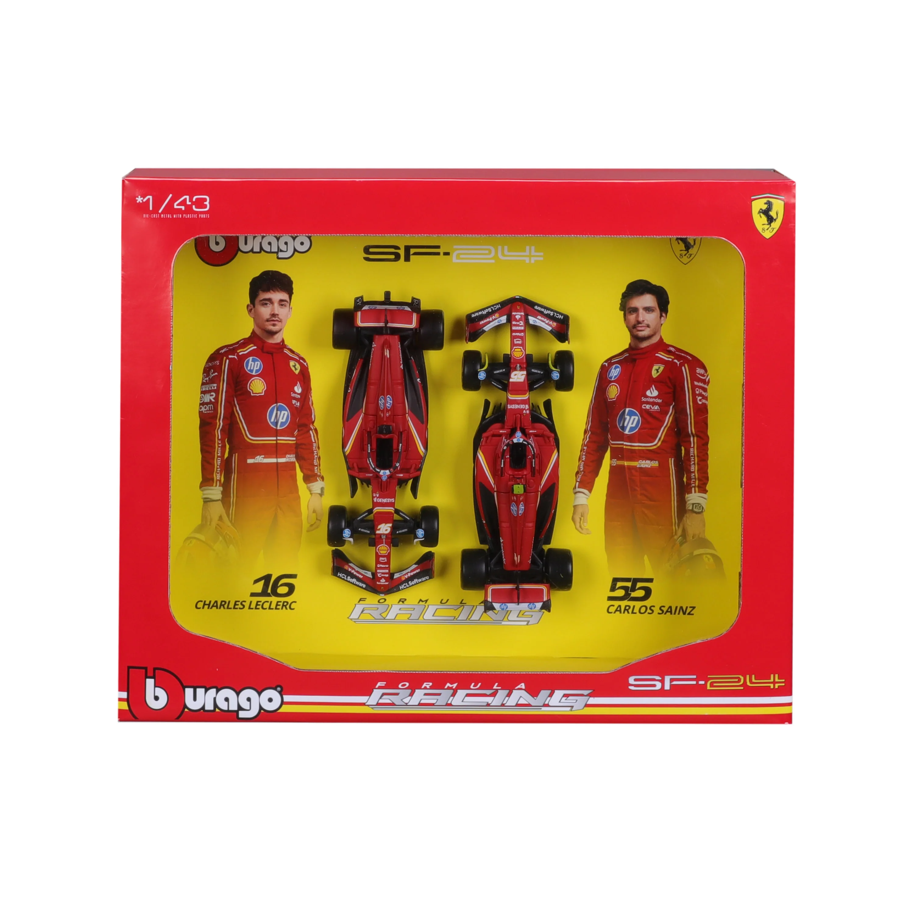 2-Model Set SF-24 #16 Charles Leclerc / #55 Carlos Sainz F1 2024 1:43 Imola Livery - Image 3